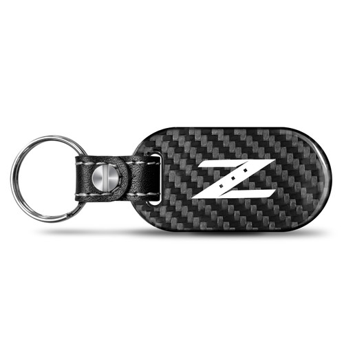 Nissan 350Z Z Logo 100% Real Black Carbon Fiber Tag Style Key Chain