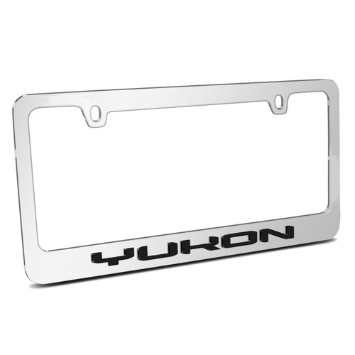 GMC Yukon in 3D Mirror Chrome Metal License Plate Frame