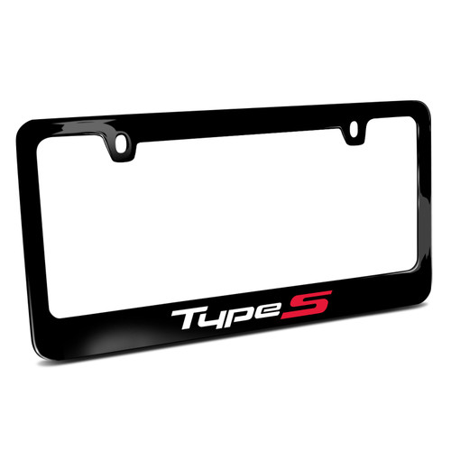 Acura Type-S Logo in UV LED Printed on Black Metal License Plate Frame