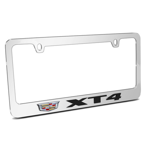 Cadillac XT4 in 3D Mirror Chrome Metal License Plate Frame