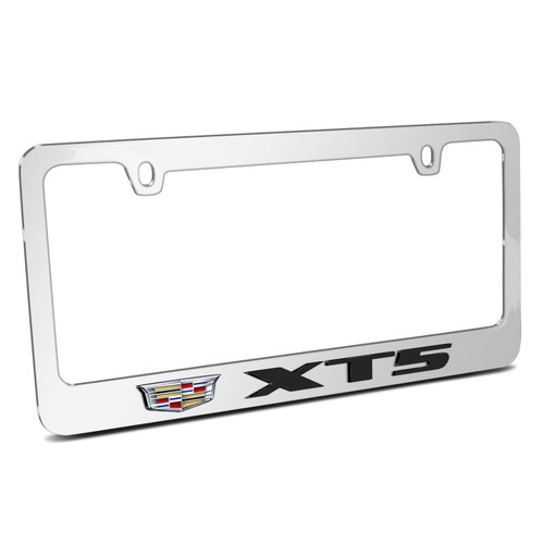 Cadillac XT5 in 3D Mirror Chrome Metal License Plate Frame