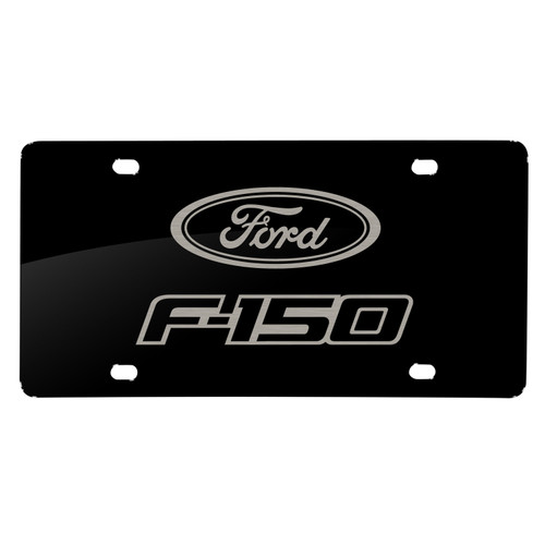 Ford Logo F-150 Matt-Look Laser Mark Matt-Look Black Acrylic License Plate