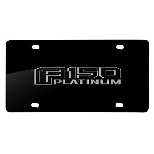 Ford Logo F-150 Platinum Laser Mark Matt-Look Black Acrylic License Plate Ford Logo F-150 Platinum Laser Mark Matt-Look Black Acrylic License Plate