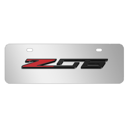 Chevrolet Corvette C7 Z06 3D Logo 12" x 4.25" European Look Chrome Half-Size Stainless Steel License Plate
