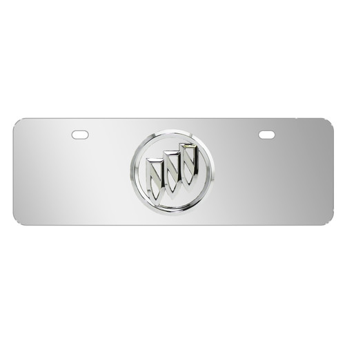 Buick 3D Chrome Metal Logo 12" x 4.25" European Look Chrome Half-Size Stainless Steel License Plate