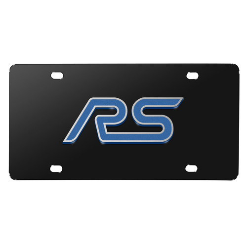 iPick Image - 3D Dual Logo Black Stainless Steel License Plate - Ford Focus RS