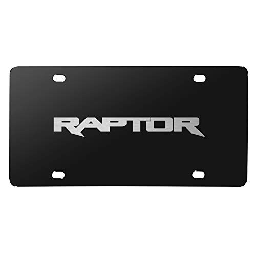 iPick Image - 3D Logo Black Stainless Steel License Plate - Ford F-150 Raptor