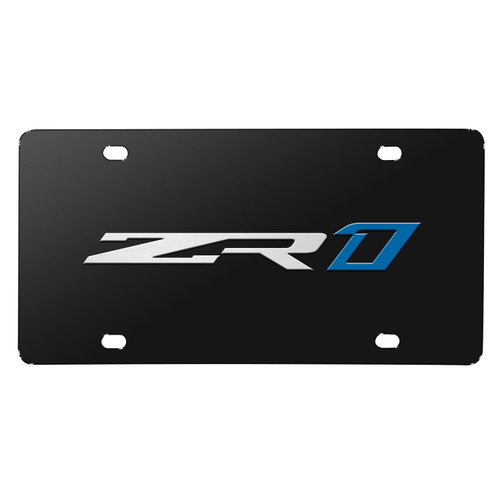 Chevrolet Corvette C7 ZR1 3D Logo Black Metal License Plate