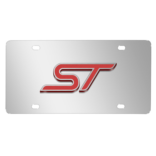 Ford Focus ST 3D Mirror Chrome Stainless Steel License Plate