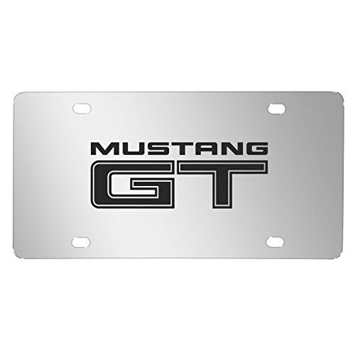 Ford Mustang GT 3D Mirror Chrome Stainless Steel License Plate