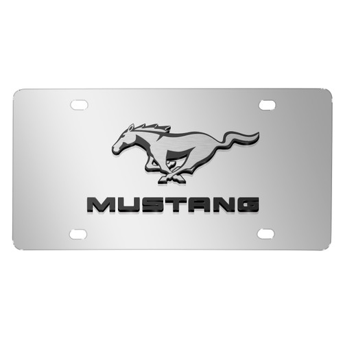 Ford Mustang 3D Mirror Chrome Stainless Steel License Plate