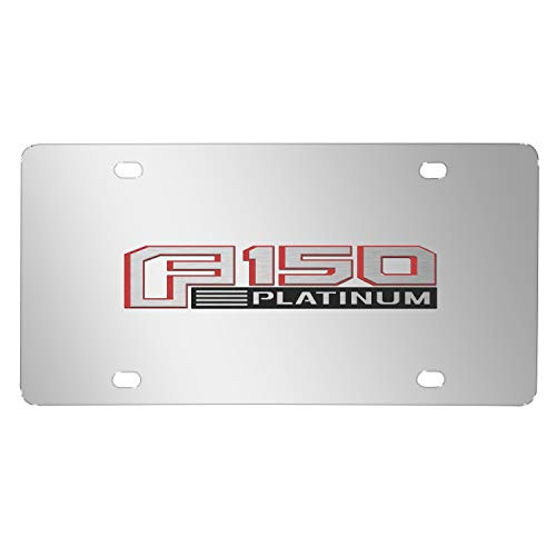 Ford 150 Platinum in Red 3D Mirror Chrome Stainless Steel License Plate