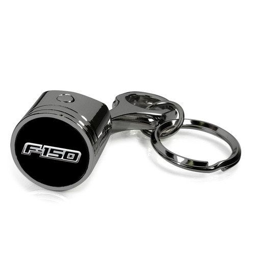 Ford F-150 2008 to 2014 Black-Chrome Finish Engine Piston and Rod Metal Key Chain