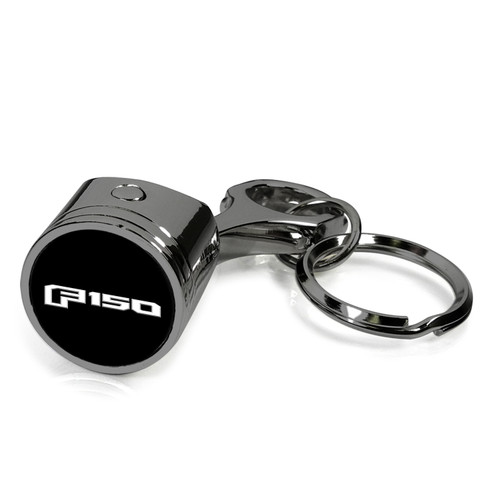 Ford F-150 2015 up Black-Chrome Finish Engine Piston and Rod Metal Key Chain