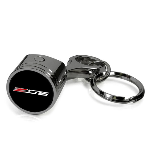 Chevrolet Corvette C7 Z06 Black Chrome Engine Piston Style Metal Key Chain