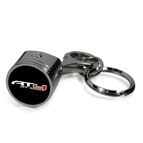 GMC AT4 Black Chrome Engine Piston Style Metal Key Chain
