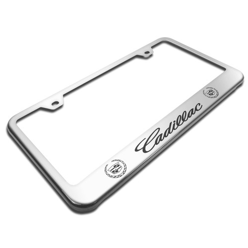 Cadillac Chrome Stainless Steel License Plate Frame Car Beyond Store