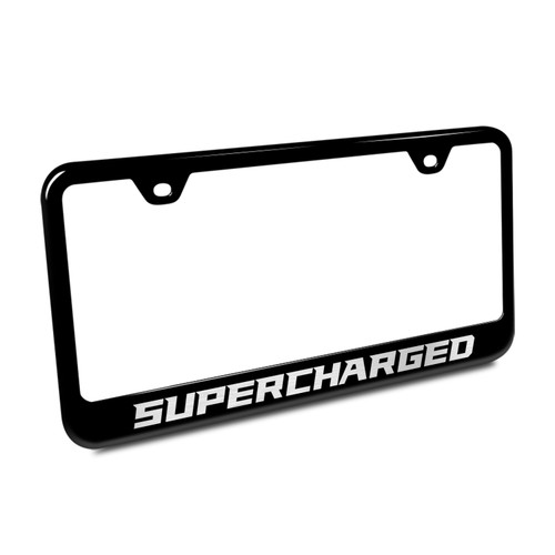 Super Charged Black Stainless Steel License Plate Frame
