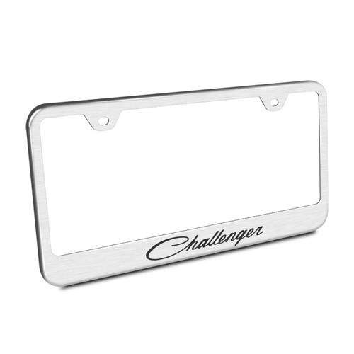 Dodge Challenger Classic Brushed Stainless Steel License Plate Frame