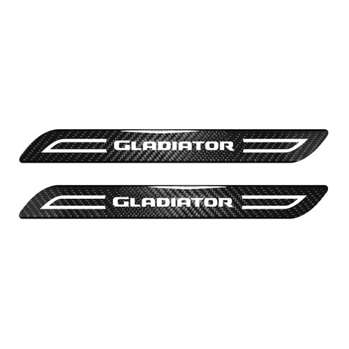Jeep Gladiator Black Blade Style Real Carbon Fiber 2 Pcs Universal Door-Sill-Step Protector Guard Decal