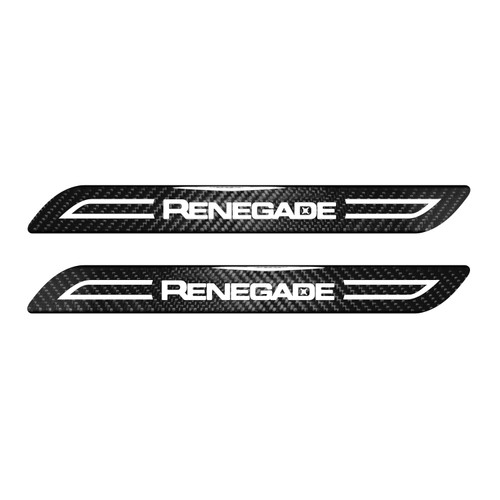 Jeep Renegade Black Blade Style Real Carbon Fiber 2 Pcs Universal Door-Sill-Step Protector Guard Decal