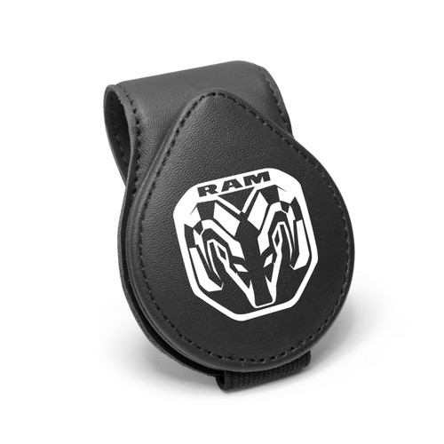 RAM 2019 up Black Leather Magnetic Sunglass Holder Car Sun Visor Mount Clip