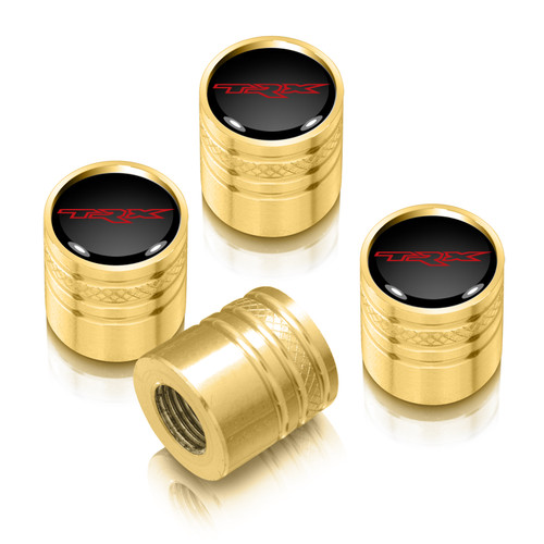 RAM 1500 TRX in Black on Golden Cylinder-Style Premium Anodized Aluminum Tire Valve Stem Caps
