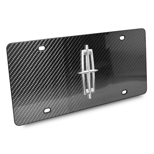 Lincoln 3D Chrome Logo on Real Black Carbon Fiber License Plate - Car ...