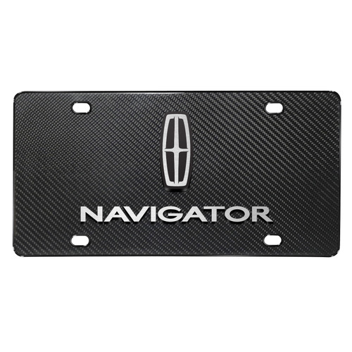 Lincoln Navigator Dual 3D Logo on Real Black Carbon Fiber License Plate