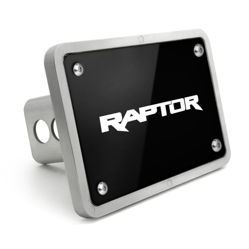 Ford F-150 Raptor UV Graphic Black Plate Billet Aluminum 2 x 2 inch Plug Tow Hitch Cover