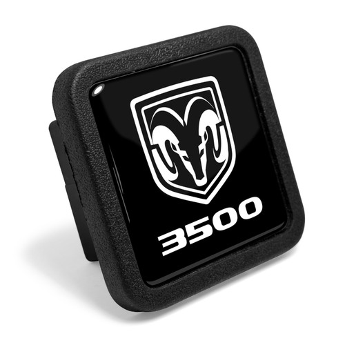 RAM 3500 Black Rubber Heavy-Duty 2" Trailer Tow Hitch Receiver Cover for Class 3 and Class 4