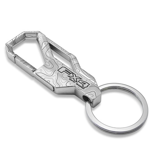 Ford F-150 FX4 Off Road Topographic Silver Carabiner Style Snap Hook Metal Key Chain