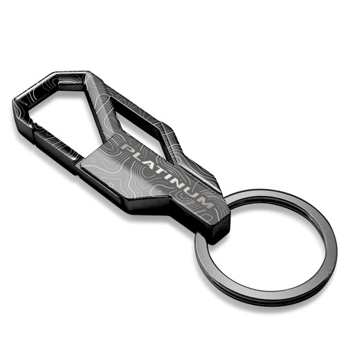 Ford F-150 Platinum Topographic Black Carabiner Style Snap Hook Metal Key Chain
