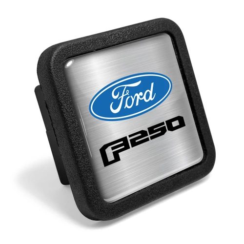 Ford F-250 on Silver Rubber Heavy-Duty 2" Trailer Tow Hitch Receiver Cover for Class 3 and Class 4