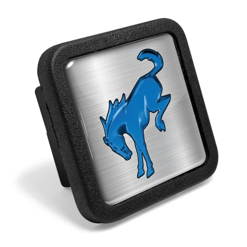 Ford Bronco in Blue on Silver Rubber Heavy-Duty 2" Trailer Tow Hitch Receiver Cover for Class 3 and Class 4