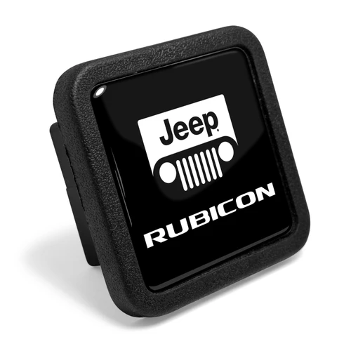 Jeep Rubicon Black Rubber Heavy-Duty 2" Trailer Tow Hitch Receiver Cover for Class 3 and Class 4