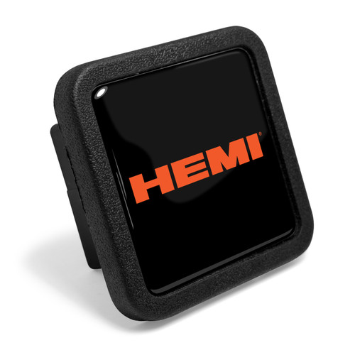 HEMI Logo Black Rubber Heavy-Duty 2" Trailer Tow Hitch Receiver Cover for Class 3 and Class 4