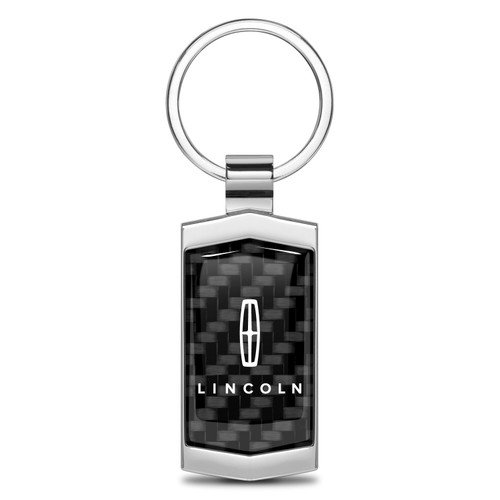 Lincoln Real 3K Carbon Fiber Chrome Metal Case Key Chain