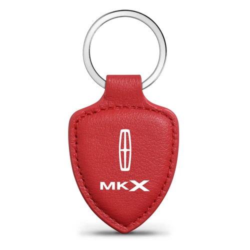 Lincoln MKX Red Shield-Shape Style Genuine Leather Key Chain