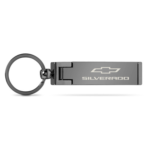 Chevrolet Silverado Multifunction Cell Phone Stand Purse Bag Table Hanger Foldable Gunmetal Gray Key Chain