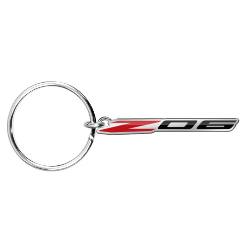 Chevrolet Corvette C8 Z06 Logo Shape 3D Die-Cut Metal Key Chain Key-Charm