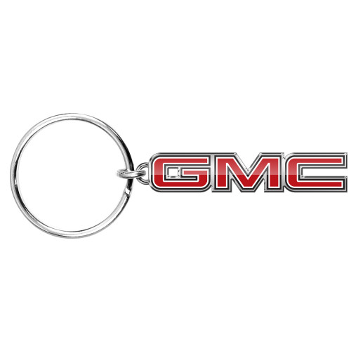 GMC in Red Logo Shape 3D Die-Cut Metal Key Chain Key-Charm