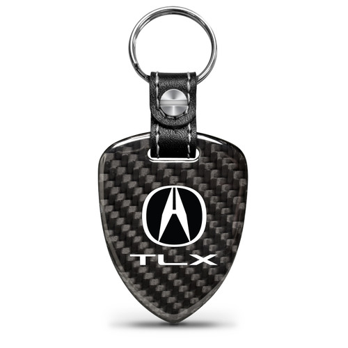 Acura TLX Real Black Carbon Fiber Large Shield-Style Key Chain