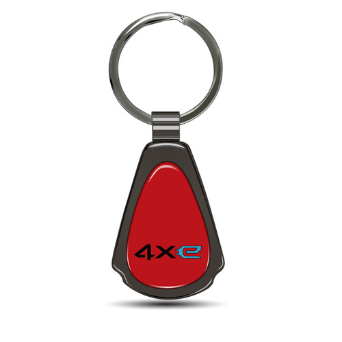 Jeep 4xe Red Dome Dark Gunmetal Metal Teardrop Key Chain