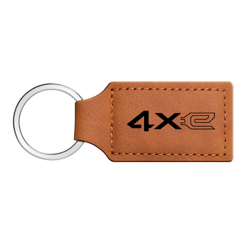 Jeep 4xe Rectangular Brown PU Leather Key Chain