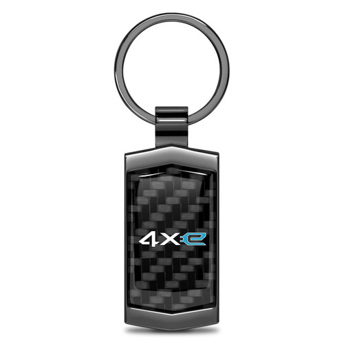 Jeep 4xe Real 3K Carbon Fiber Gunmetal-Black Metal Case Key Chain