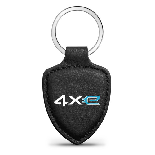 Jeep 4xe Black Shield-Shape Style Genuine Leather Key Chain