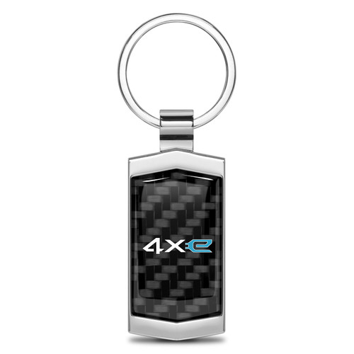 Jeep 4xe Real 3K Carbon Fiber Chrome Metal Case Key Chain