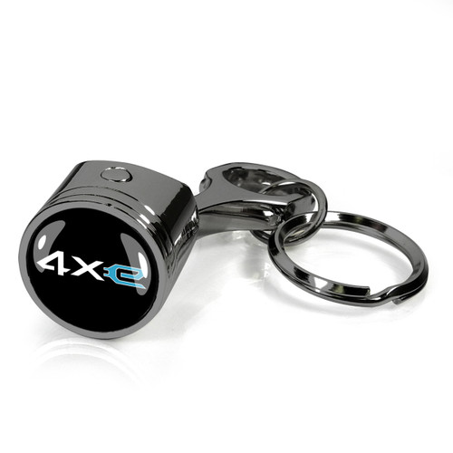 Jeep 4xe in Black on Black Engine Piston and Rod Metal Key Chain