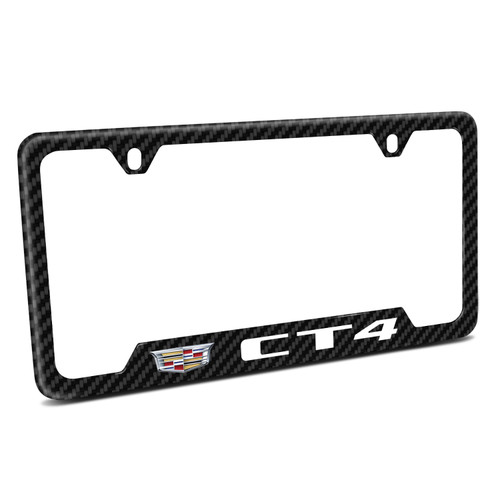 Cadillac CT4 Black Carbon Fiber Texture ABS Plastic 50 States License Plate Frame